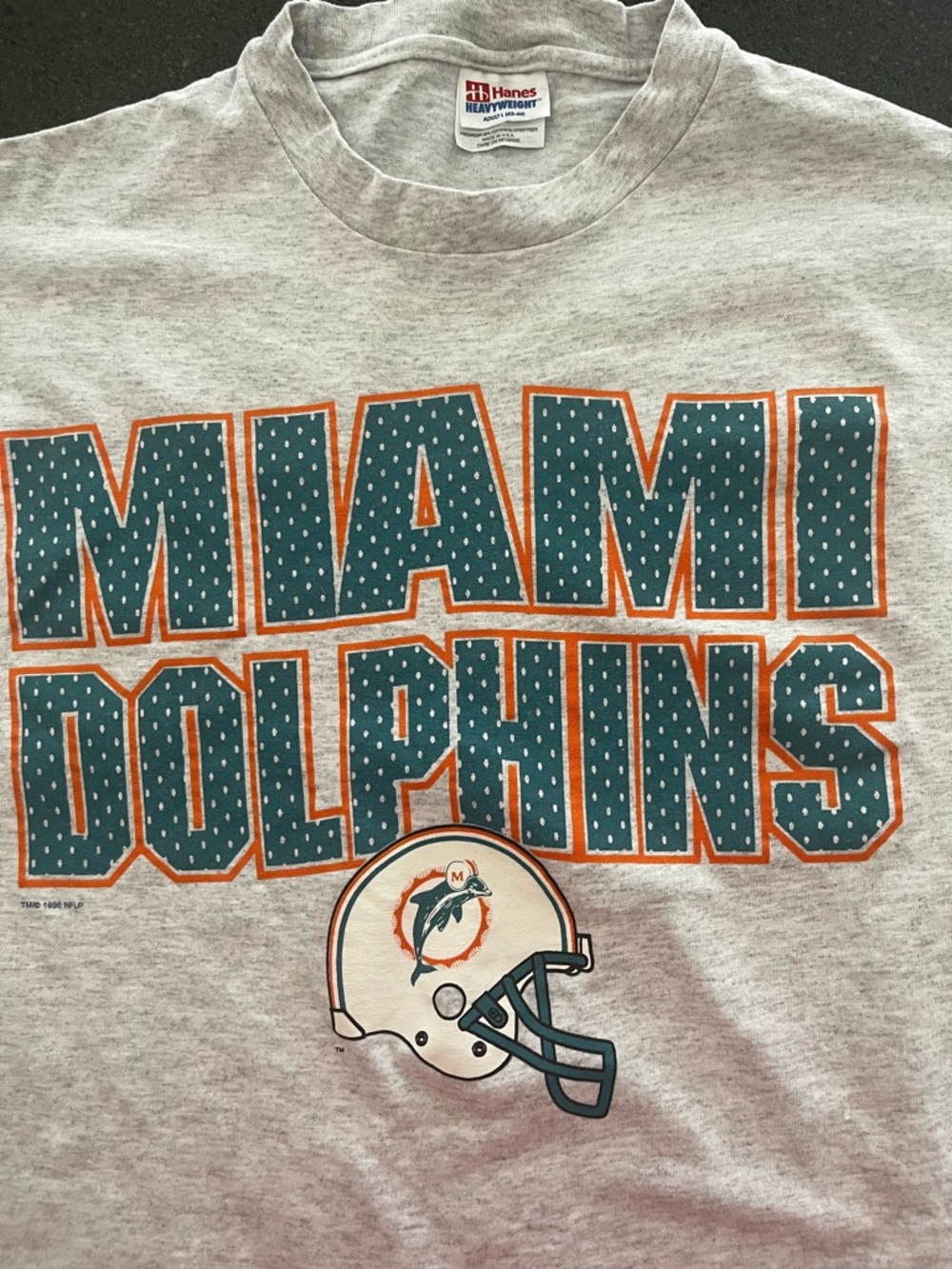 Gray Miami Dolphins Crewneck Tee - Picture 2 of 5